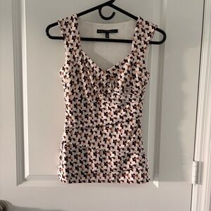 White House Black Market Geometric  Shirt Blouse Size XXS